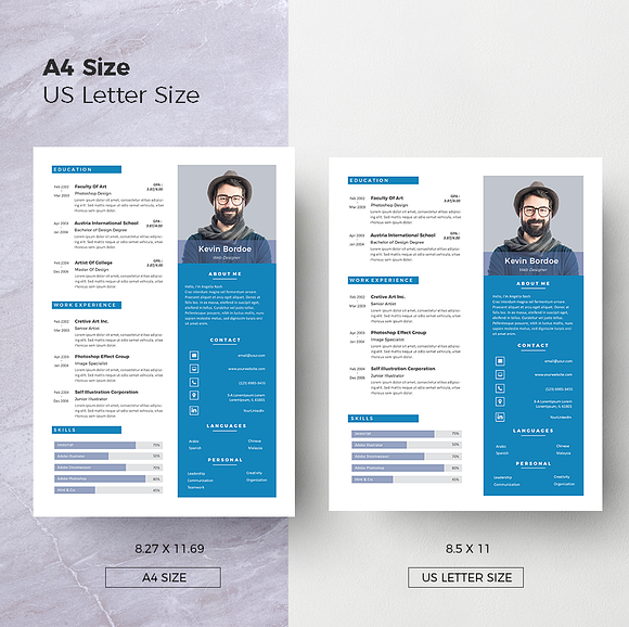 Creative Resume & CV Template in Letter Templates - product preview 7
