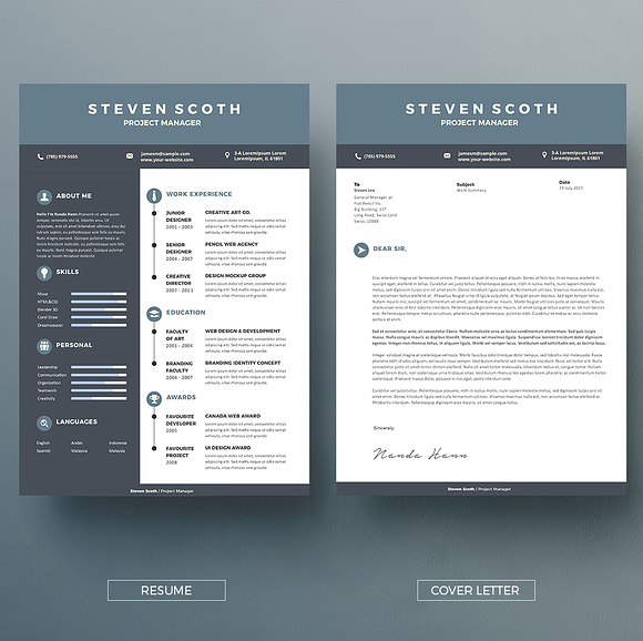 Simple Resume & CoverLetter Template in Letter Templates - product preview 1