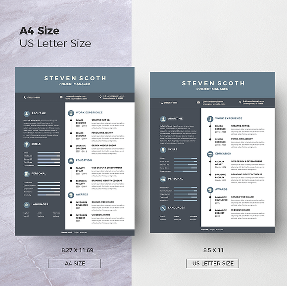 Simple Resume & CoverLetter Template in Letter Templates - product preview 6