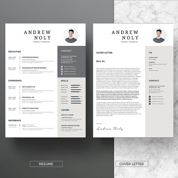 Modern Resume & CoverLetter Template in Letter Templates - product preview 1