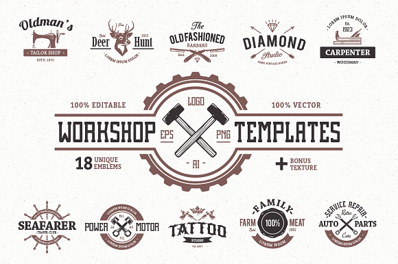 Workshop Logo Templates in Logo Templates - product preview 4
