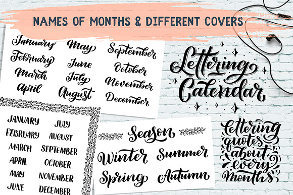 Lettering Calendar Creator 2020 in Illustrations - product preview 3