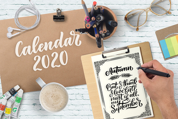 Lettering Calendar Creator 2020 in Illustrations - product preview 8