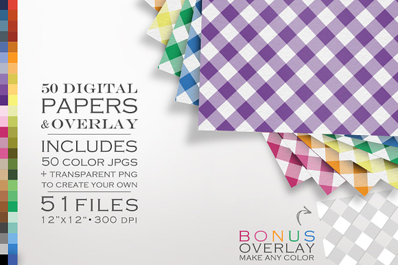 Digital Papers Gingham + DIY Overlay in Patterns - product preview 2