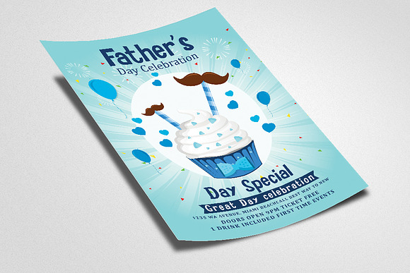 Father Day Ice Cream Flyer Templates in Flyer Templates - product preview 1