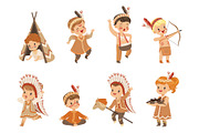 Kids in native Indian costumes and