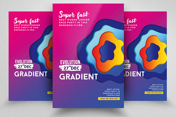 Gradient Style 4 Flyers Bundle in Flyer Templates - product preview 1