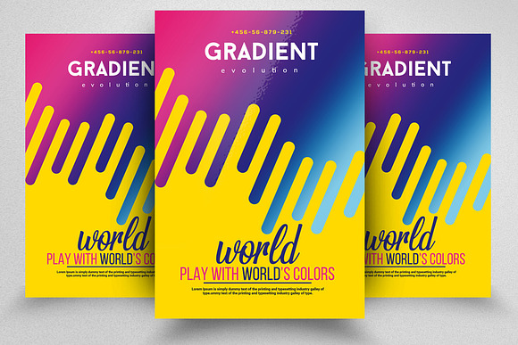 Gradient Style 4 Flyers Bundle in Flyer Templates - product preview 2