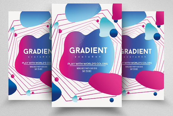 Gradient Style 4 Flyers Bundle in Flyer Templates - product preview 3