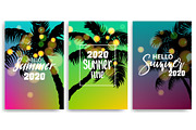 Summer time blurred banner greeting