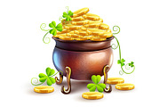 Pot with gold coins for Saint.