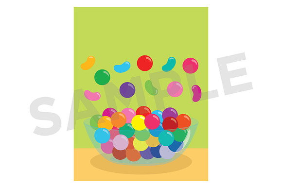 Gumballs & Jelly Beans Candy Bowl in Objects - product preview 5