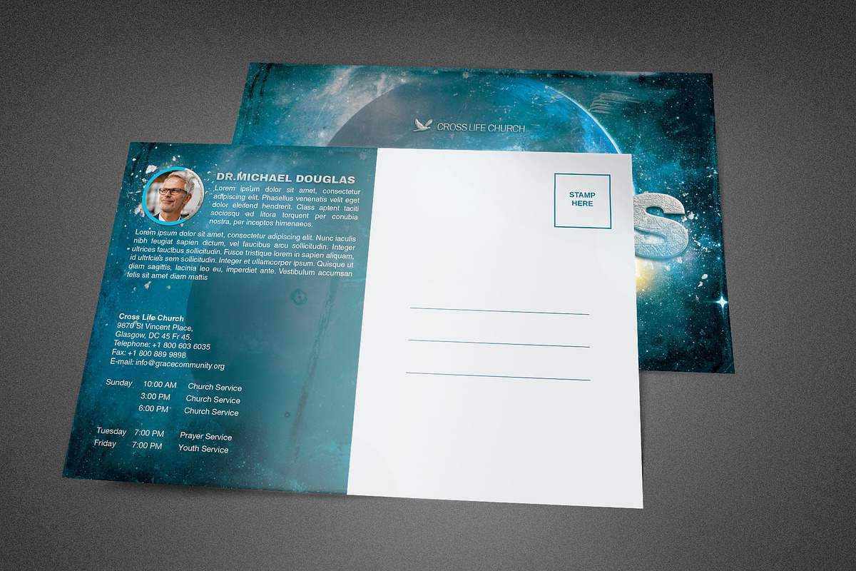 Genesis Church Postcard Template in Postcard Templates - product preview 8