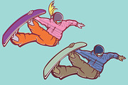 Snowboarder Woman and Man