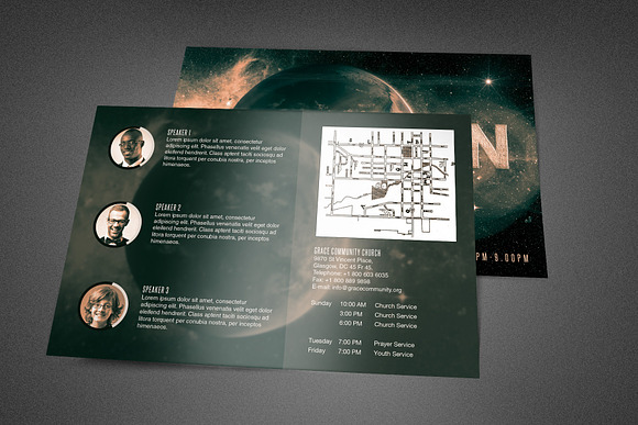 Creation Church Postcard Template in Postcard Templates - product preview 1