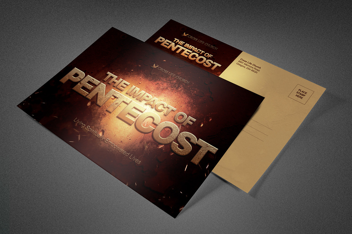 Impact of Pentecost Church Postcard in Postcard Templates - product preview 8