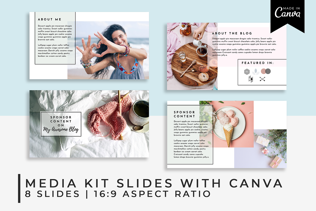 Media Kit Slides in Canva - Minty in Presentation Templates - product preview 8