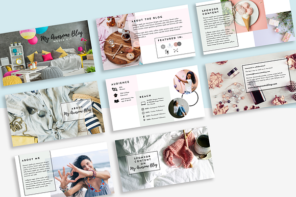 Media Kit Slides in Canva - Minty in Presentation Templates - product preview 1