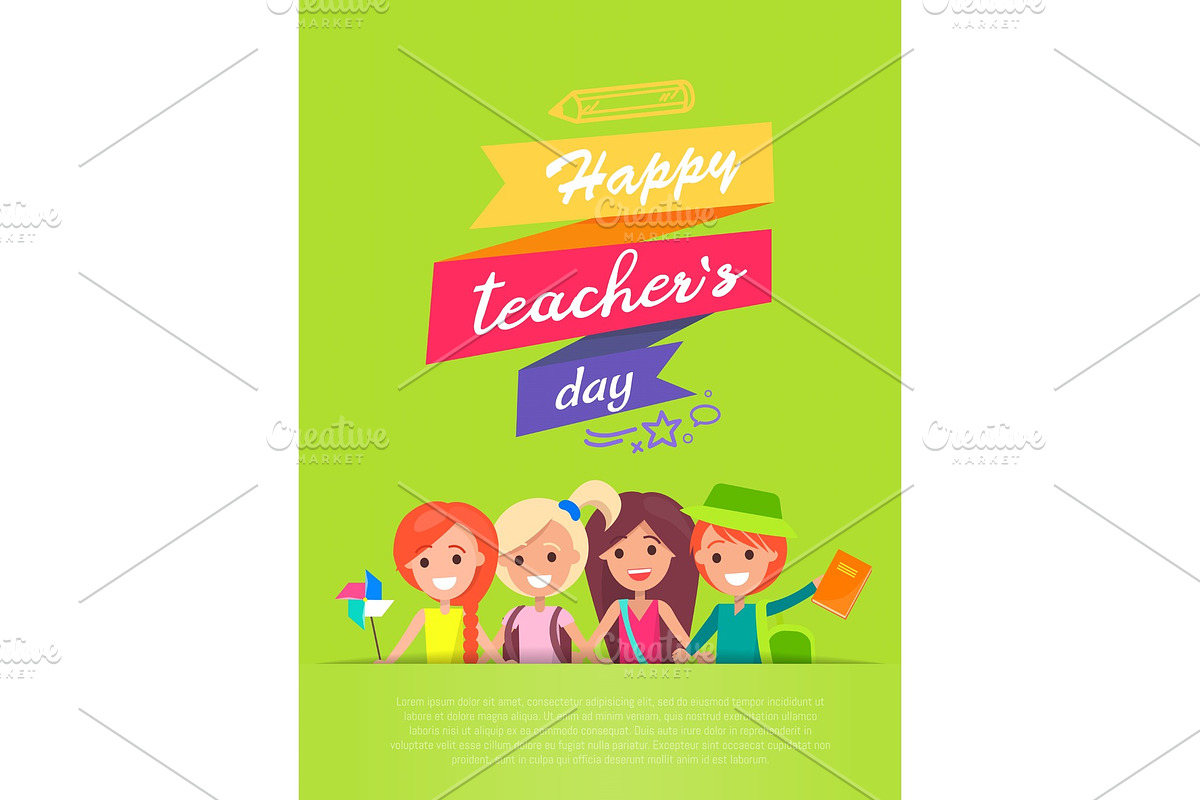 Happy Teachers Day and Ribbons in Illustrations - product preview 8