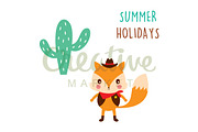 Cute Fox Happy Holidays