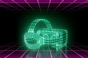 VR Goggles Headset Synthwave Poster