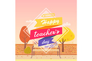 Happy Teachers Day Decorated Vector