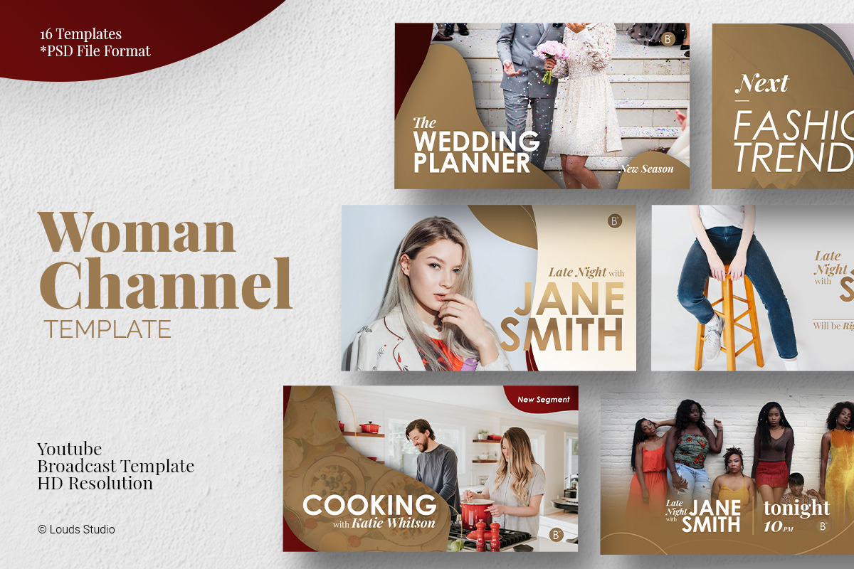 Woman Channel Youtube Broadcast in YouTube Templates - product preview 8