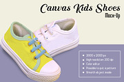 Canvas kids shoes mock-up