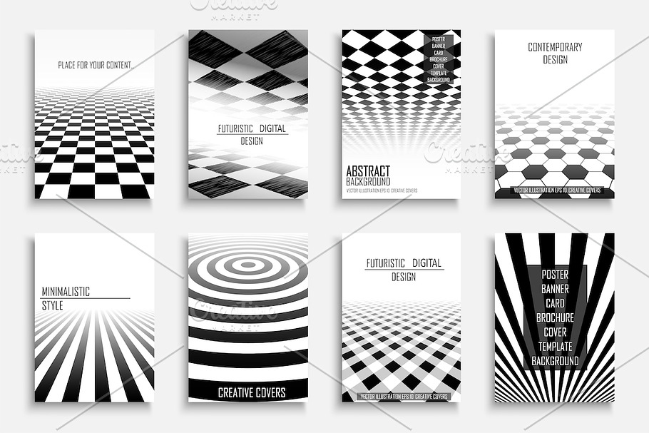 Vector abstract futuristic brochures in Brochure Templates - product preview 8