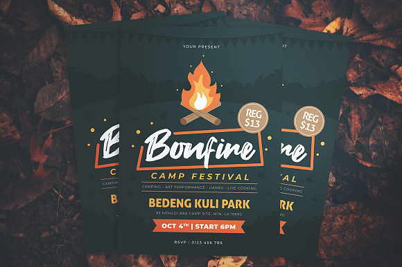 Autumn Bonfire Festival Flyer in Flyer Templates - product preview 1