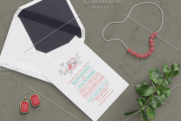 Bouquet Wedding Invitation in Wedding Templates - product preview 3