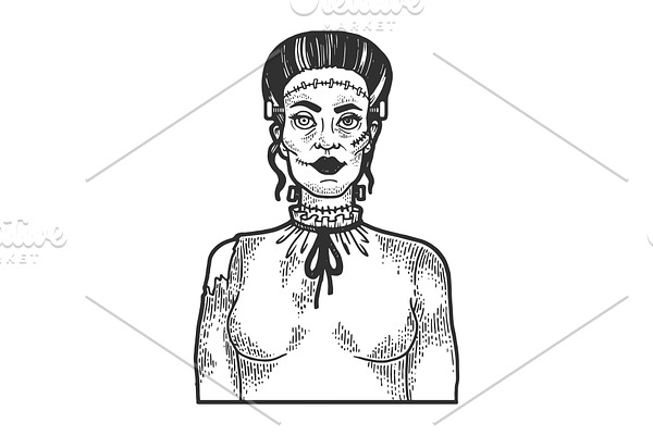Fabulous artificial woman sketch