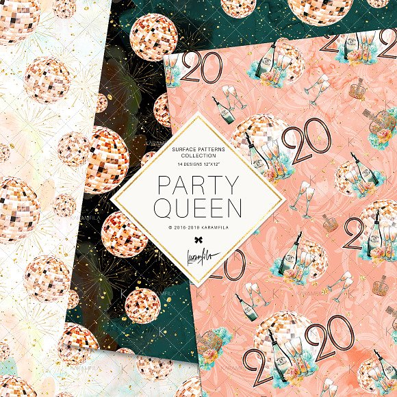 Party Girl Seamless Patterns in Patterns - product preview 1