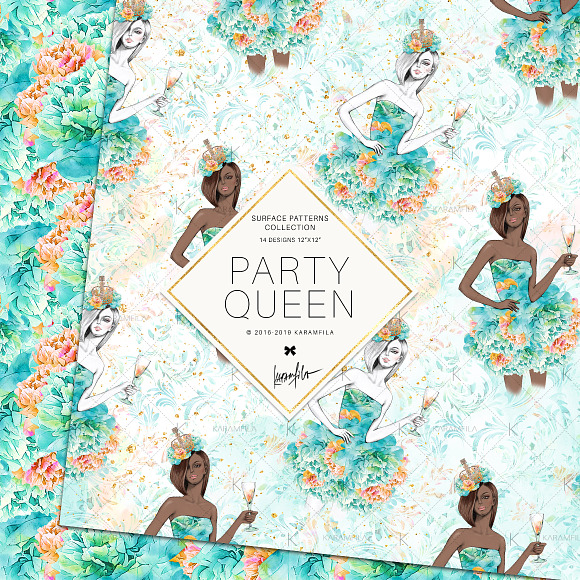 Party Girl Seamless Patterns in Patterns - product preview 2