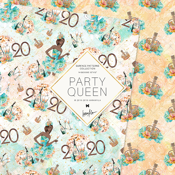 Party Girl Seamless Patterns in Patterns - product preview 3