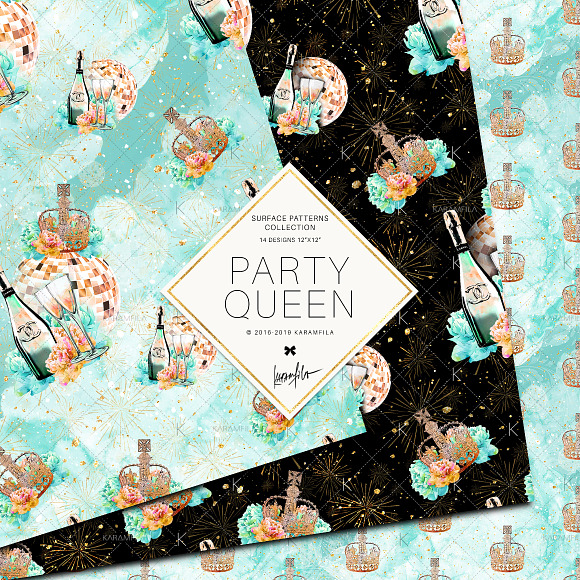 Party Girl Seamless Patterns in Patterns - product preview 4