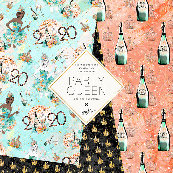 Party Girl Seamless Patterns in Patterns - product preview 5