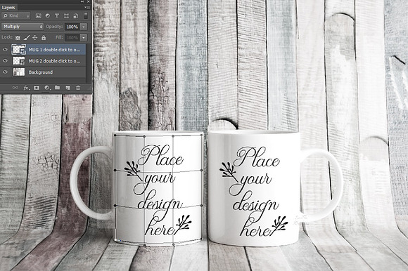 two coffee mug mockups rustic psd in Product Mockups - product preview 1
