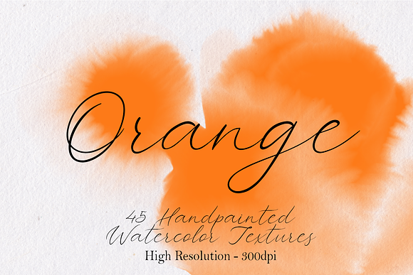 Pumpkin Orange watercolor textures in Textures - product preview 1