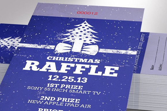 Christmas Raffle Ticket Template in Card Templates - product preview 5