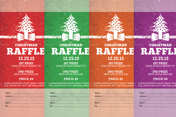 Christmas Raffle Ticket Template in Card Templates - product preview 7