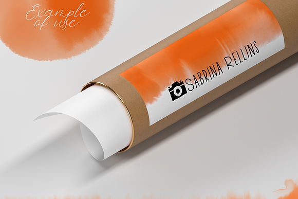 Pumpkin Orange watercolor textures in Textures - product preview 3