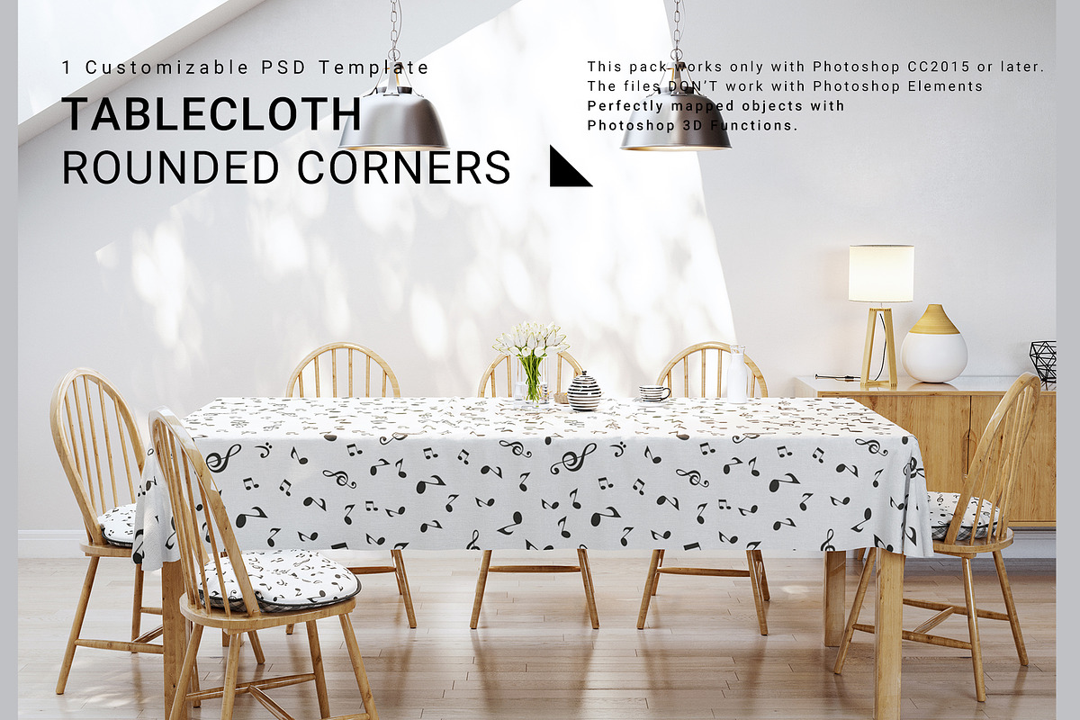 Tablecloth with Rounded Corners Set in Product Mockups - product preview 8