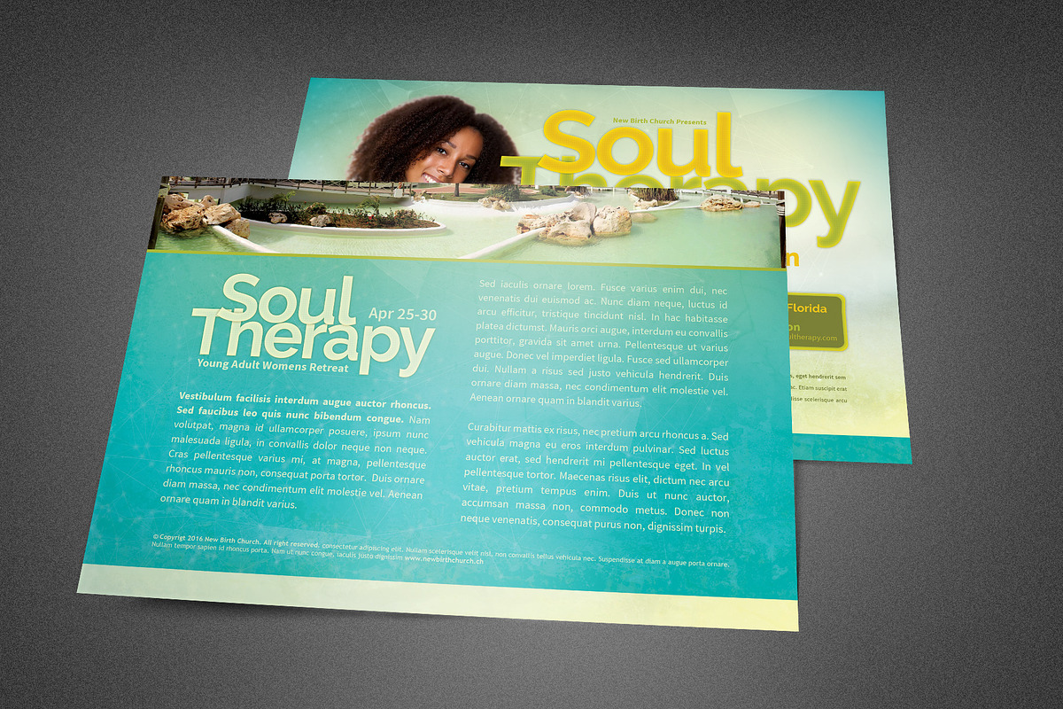 Soul Therapy Church Postcard in Postcard Templates - product preview 8