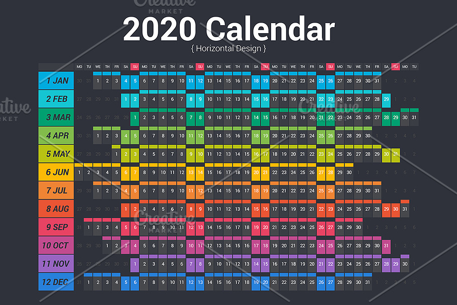 Calendar 2020 Full Color Planner in Stationery Templates - product preview 8