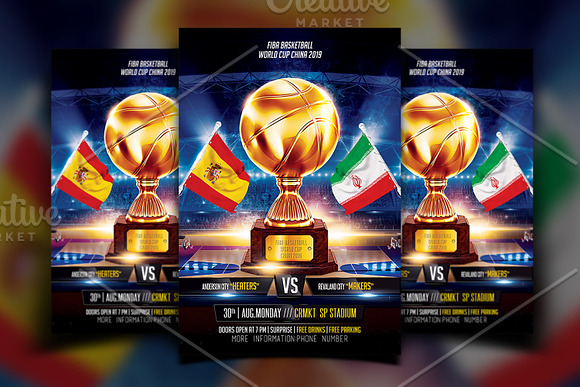 FIBA 2019 Basketball World Cup in Flyer Templates - product preview 2