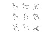 Touchscreen gestures icons set