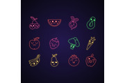 Vegetables and fruits characters