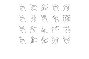 Touchscreen gestures icons set