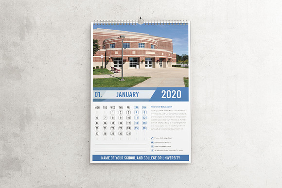 2020 Education Calendar Templates in Stationery Templates - product preview 1